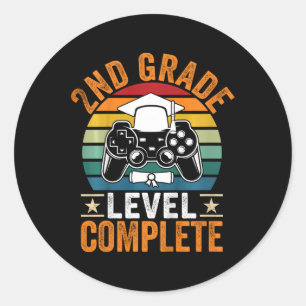 Sticker Rond Enfants de 2e année Complet Gamer de 2e classe Cla