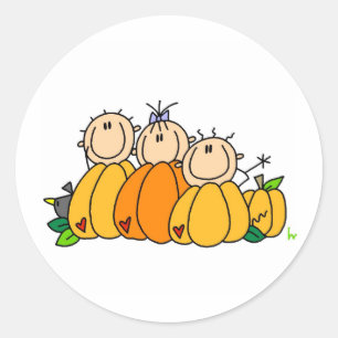 Sticker Rond Enfants de citrouille