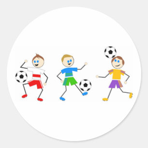 Sticker Rond Enfants de football