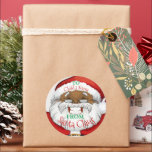 Sticker Rond Enfants de Santa Claus Black Christmas Tags cadeau<br><div class="desc">toutes les zones de texte sont modifiables à l'aide de zazzles simple outil de personnalisation.</div>