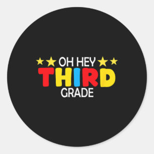 Sticker Rond Enfants de troisième année garçon rentrée scolaire
