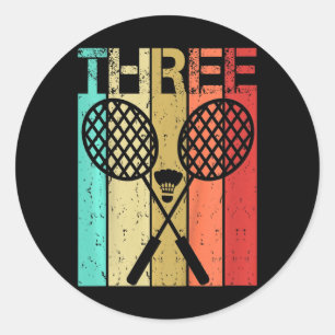 Sticker Rond Enfants Dminton 3 Anniversaire Garçon fille Dminto