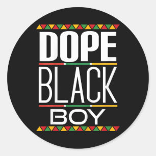 Sticker Rond Enfants drogue Black Boy Black Histoire Mois Noir
