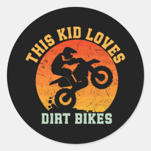 Sticker Rond Enfants Drôle Dirt Vélo