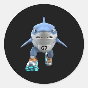 Sticker Rond Enfants drôles 67 Meme Tralalero Tralala Coureur I