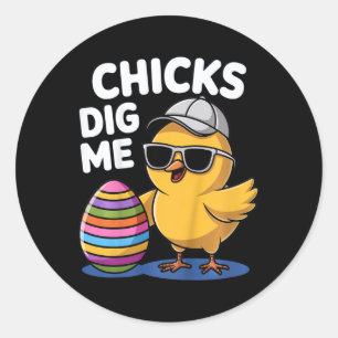 Sticker Rond Enfants Enfants Poussins Me Creux Garçons de Pâque