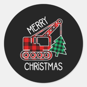 Sticker Rond Enfants Enfants Toddler Camion de Noël Garçon Xmas