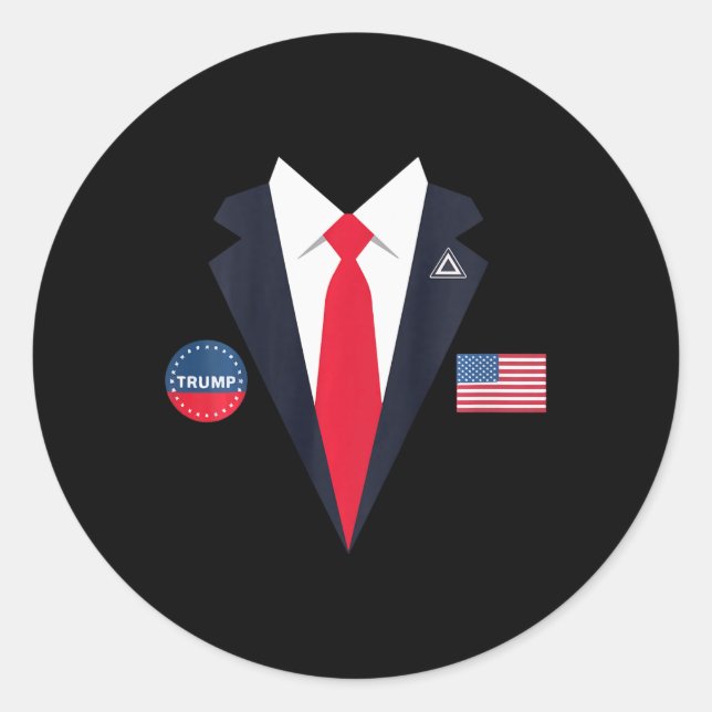 Sticker Rond Enfants Funny Trump Halloween Costume Président de (Devant)