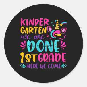 Sticker Rond Enfants Gardergarten Fait 1ère Année Dernière Jour