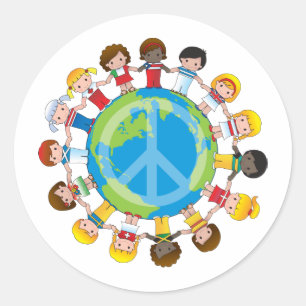 Sticker Rond Enfants globaux