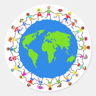 Sticker Rond Enfants globaux