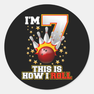 Sticker Rond Enfants J'ai 7 ans C'est comme ça que j'ai roulé 7