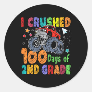 Sticker Rond Enfants J'Ai Écrasé 100 Jours De 2E Année 100E Jou