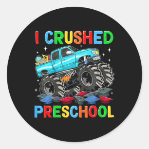 Sticker Rond Enfants J'Ai Écrasé Le Dernier Jour De L'École Mon
