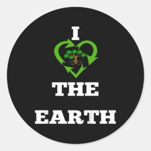Sticker Rond Enfants J'Aime La Terre -Chemises jours des terres