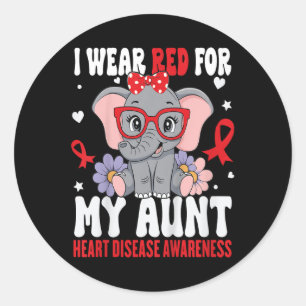 Sticker Rond Enfants Je Porte Le Rouge Pour Ma Tante Chercheurs