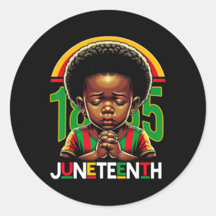 Sticker Rond Enfants Juneteenth Prince 1865 Mois de l'histoire 