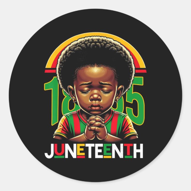 Sticker Rond Enfants Juneteenth Prince 1865 Mois de l'histoire  (Devant)