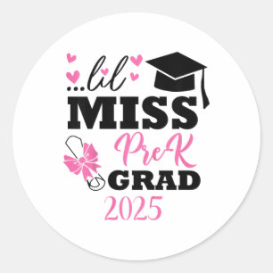 Sticker Rond Enfants Little Miss Pré-k Grad Préscolaire Prek Gr