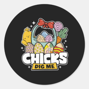 Sticker Rond Enfants Me Creuser Pâques Enfants Garçons Hommes J