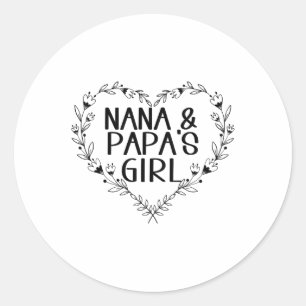 Sticker Rond Enfants Nana &amp; Papas Girl Floral Heart To Gran