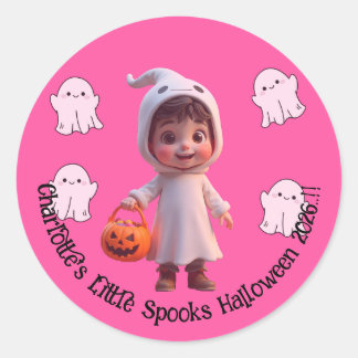 Sticker Rond Enfants Petits Spots Fête d'Halloween