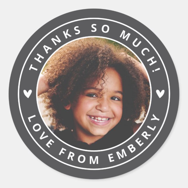 Sticker Rond Enfants Photo Coeurs mignons Anniversaire Favorise (Devant)