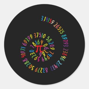 Sticker Rond Enfants Pi Day Math Spiral 3.14 Ratio Geek Math Ne