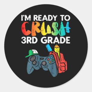 Sticker Rond Enfants Prêts À Écraser 3E Classe 3E Gamme Vidéo W