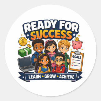 Sticker Rond Enfants prêts pour la réussite Carrière