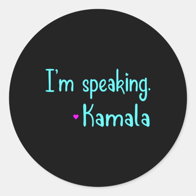 Sticker Rond Enfants que je parle Kamala Harris Inspirational V (Devant)
