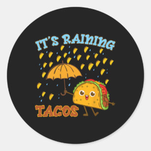 Sticker Rond Enfants Sa Pluie Taco-shirt Mexicain Garçon Funny