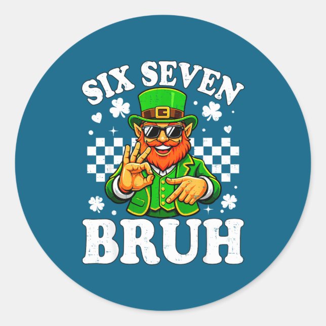 Sticker Rond Enfants six sept mec jour de la st patrick 6 7 mèm (Devant)