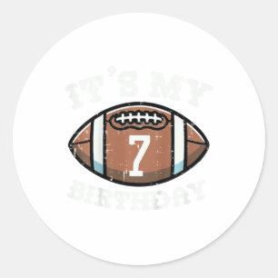Sticker Rond Enfants Son 7e anniversaire Football américain 7 a
