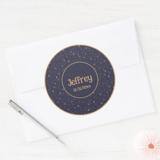 Sticker Rond Enfants Starry Night Sky Stars dans l'espace Multi