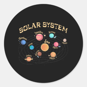 Sticker Rond Enfants Système solaire Planètes Connaissances Esp