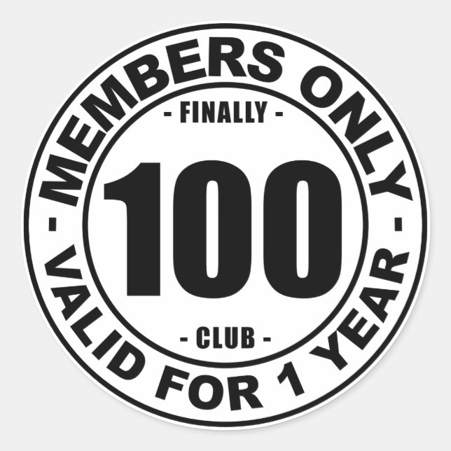 Sticker Rond Enfin 100 club (Devant)