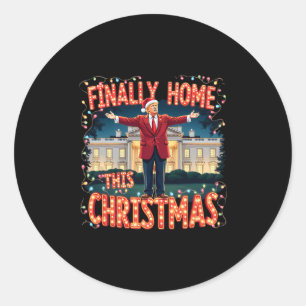 Sticker Rond Enfin Accueil Ce Noël Fête Trump Appa
