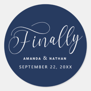 Sticker Rond Enfin Mariage minimaliste Enregistrer la date
