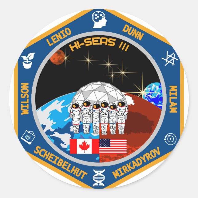 Sticker Rond Engin HI-SEAS Mission III (Devant)