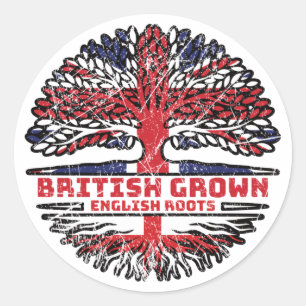 Sticker Rond England English Uk United Kingdom British Tree