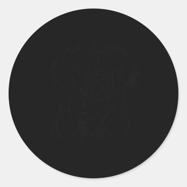 Sticker Rond English Mastiff Sketch Drawing Art Dog Lover Mom D (Devant)