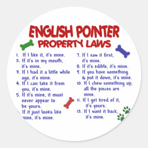 Sticker Rond ENGLISH POINTER, propriété Lois 2