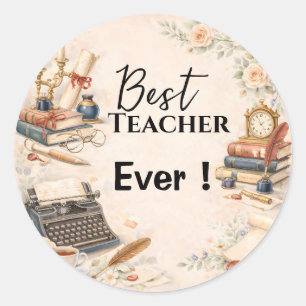 Sticker Rond English Teacher Thank You Gift End of School Year