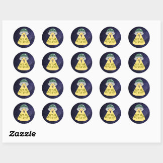 Sticker Rond "ENLEVEZ-MOI D'ICI !" T-Shirt Abduction OVNI