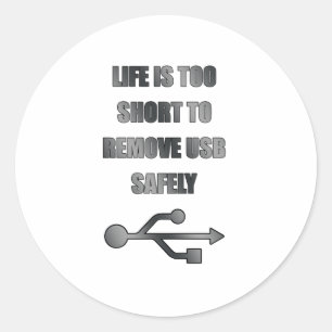 Sticker Rond enlevez USB sans risque