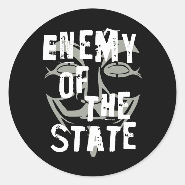 Sticker Rond Ennemi De L'Etat Anonyme #Résister (Devant)