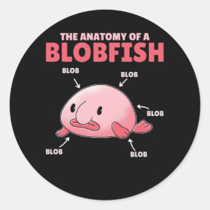 Sticker Rond Énoncé De La Blobfish Anatomie De La Blobfish
