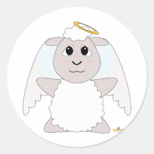 Sticker Rond Énorme Mouton blanc de l'ange