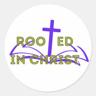 Sticker Rond Enraciné dans le Christ, dimanche de la Résurrecti